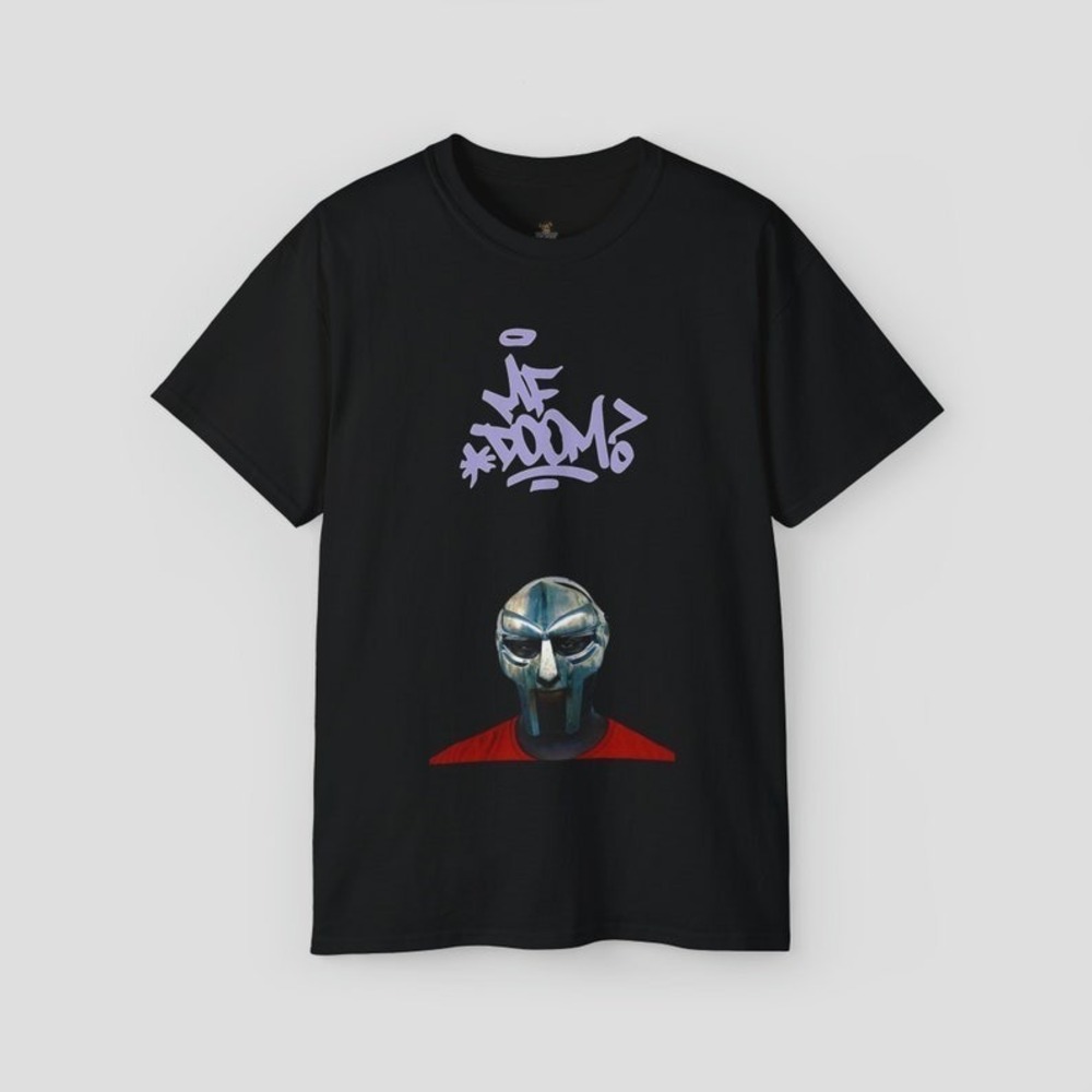 MF Doom T-Shirt Graphic Tee Doomsday Madvillain Metal Face Black